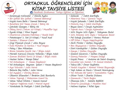 ortaokul tavsiye okuma kitapları